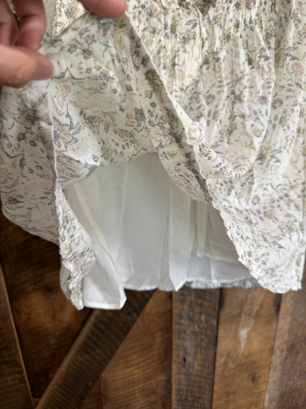 Lucky Brand Floral Flutter Sleeve Cotton Top F01 - Picture 10 of 10
